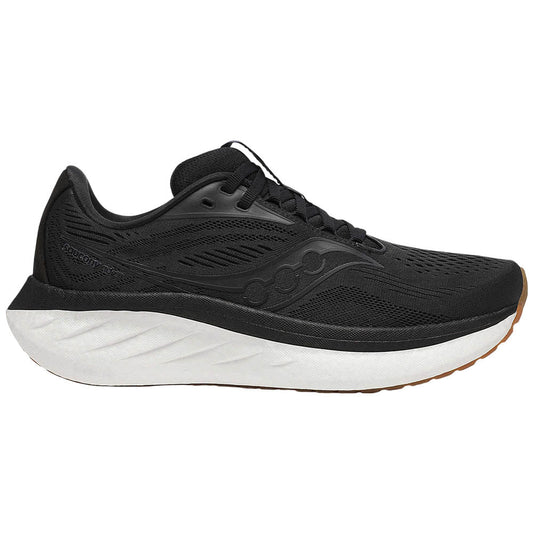 Women's Saucony Ride 18, Black/Gum, 7.5 B Medium