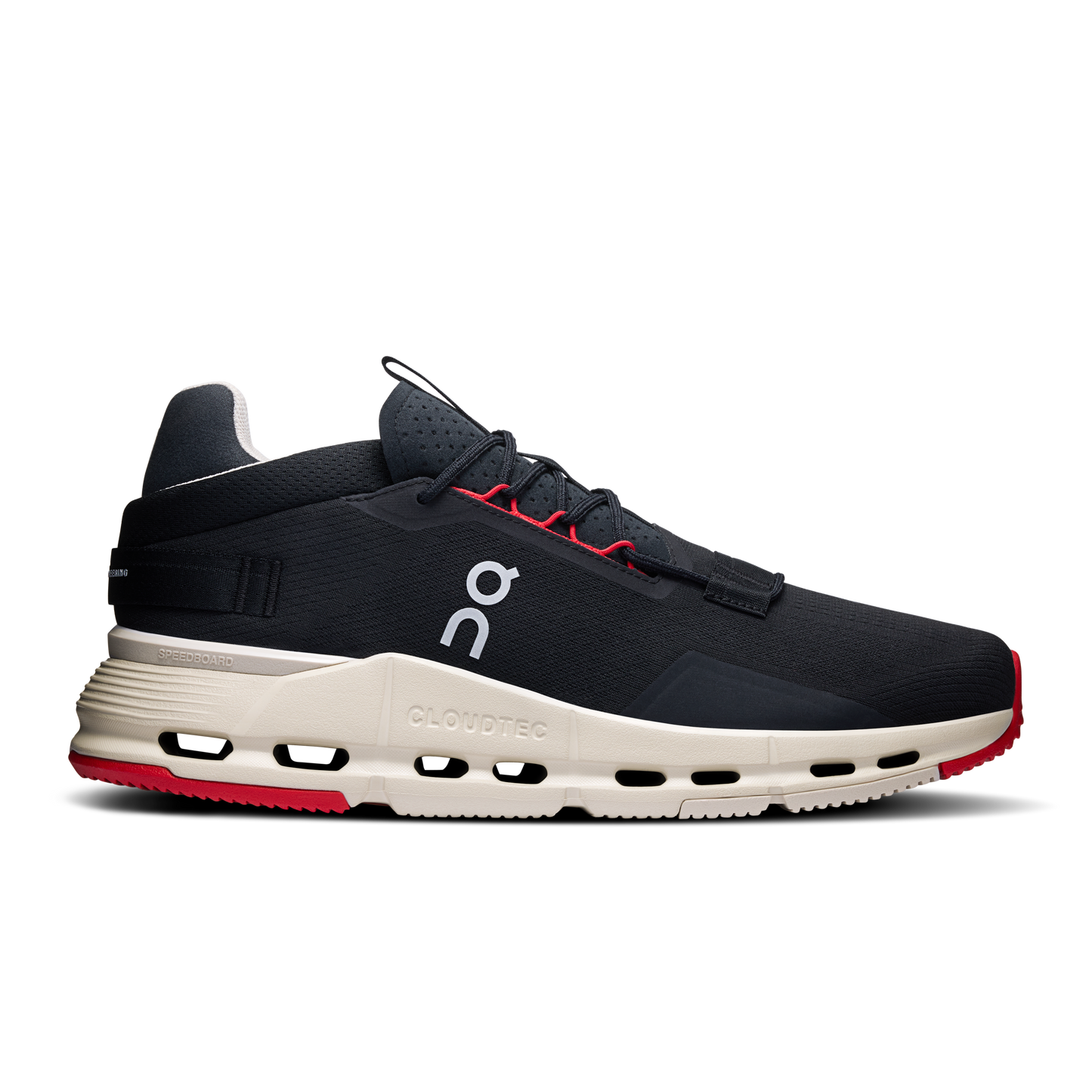 Men's On Cloudnova 2, Black/Red, 7.5 D Medium