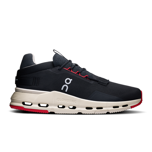 Men's On Cloudnova 2, Black/Red, 7.5 D Medium