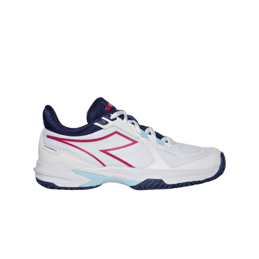 Women's Diadora Trofeo 2 All Ground, White/Blueprint/Pink Yarrow, 10.5 B Medium