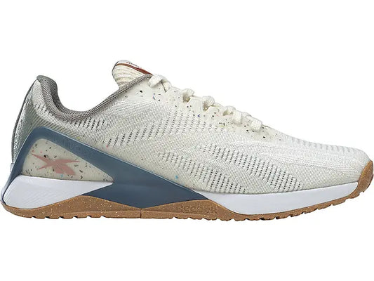 Women's Reebok Nano X1 Vegan, Classic White/Harmony Green/Brave Blue, 9.5 B Medium