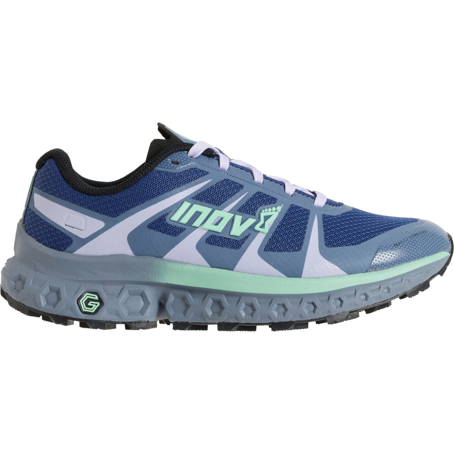 Women's Inov8 Trailfly Ultra G 300 Max, Navy/Mint/Black, 10 B Medium