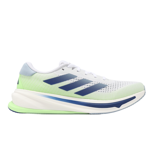 Men's Adidas Supernova Rise, Cloud White/Wonder Blue/Green Spark, 8 D Medium