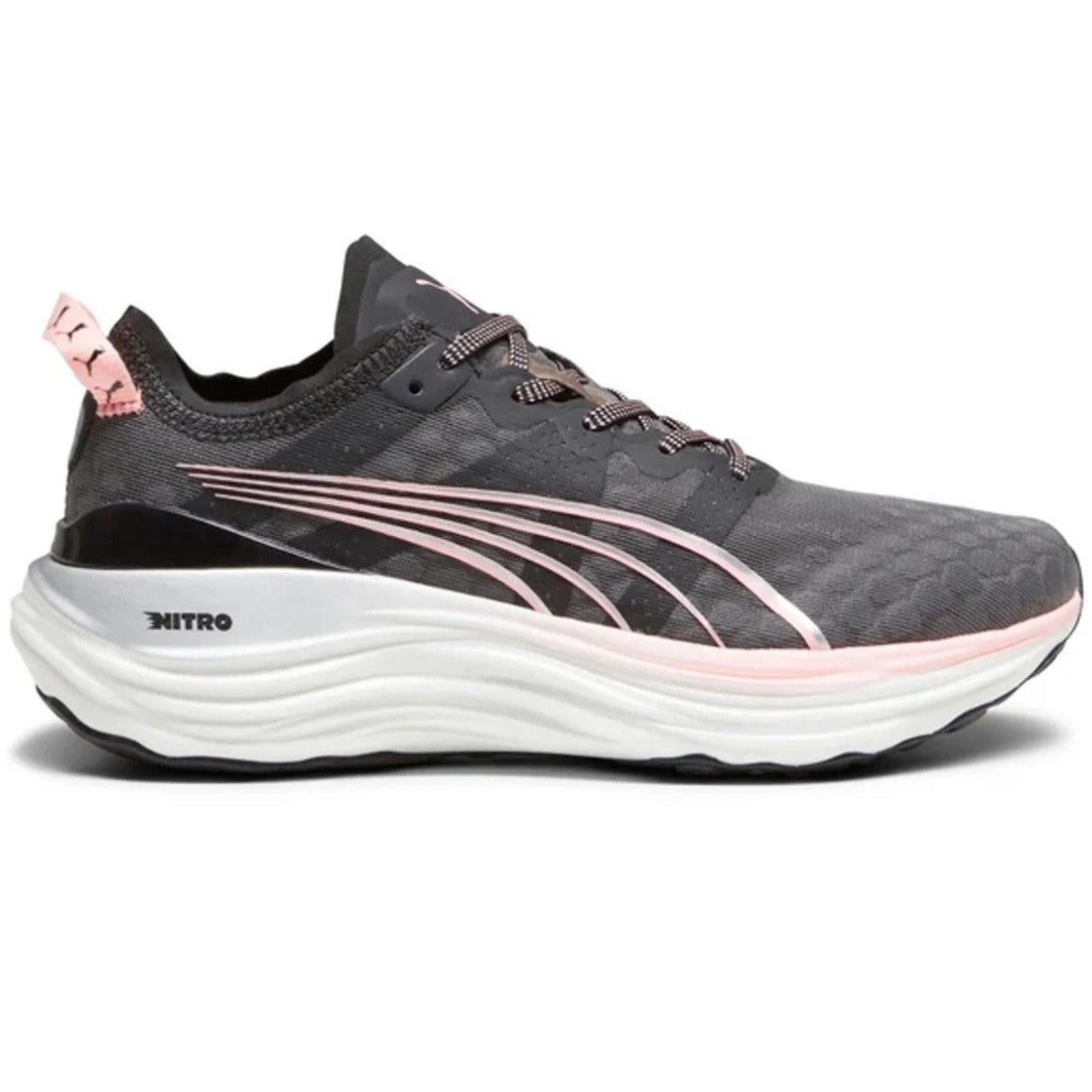 Women's Puma ForeverRun Nitro, Puma Black/Koral Ice/Silver, 6.5 B Medium