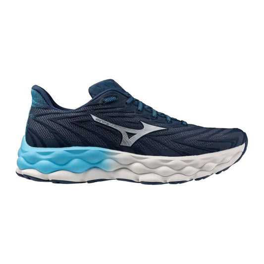 Men's Mizuno Wave Sky 8, Blue Wing Teal/Silver, 9.5 D Medium