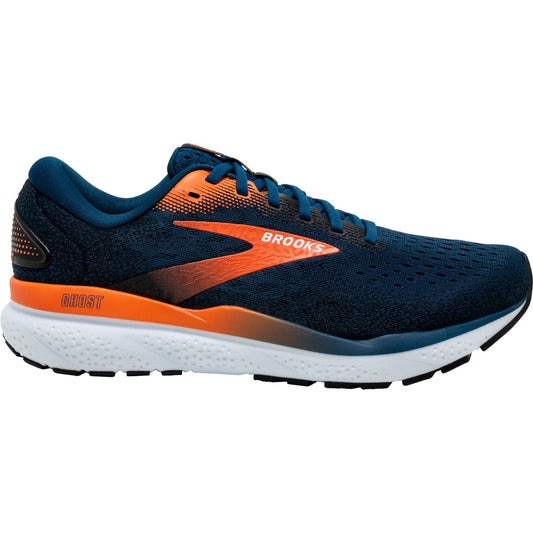 Men's Brooks Ghost 16, Blue Opal/Black/Nasturtium, 14 D Medium