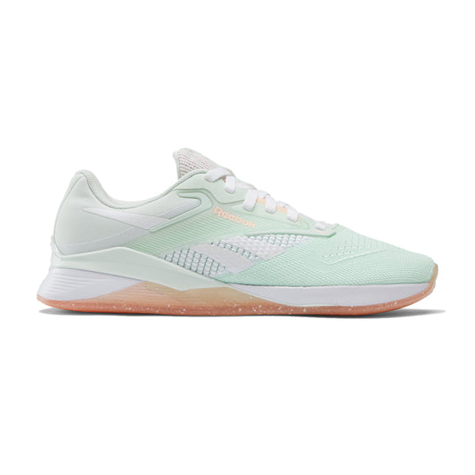 Women's Reebok Nano X4, Aqua Dust/Peach Glow/Footwear White, 9 B Medium