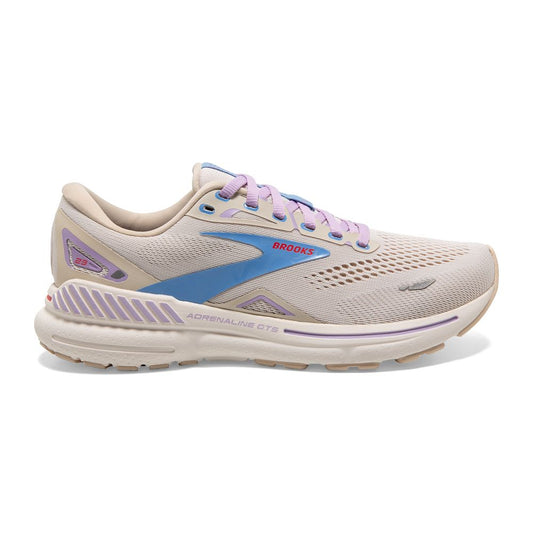 Women's Brooks Adrenaline GTS 23, Parchment/White/Vista, 12 B Medium