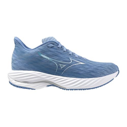 Women's Mizuno Wave Rider 28, Glacier Lake/White, 8 B Medium
