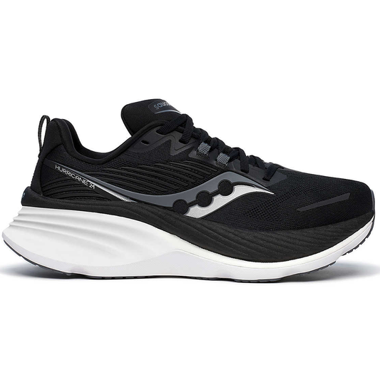 Women's Saucony Hurricane 24, Black/Carbon, 10.5 D Wide