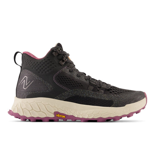 Women's New Balance Fresh Foam X Hierro V1 Mid, Black/Raisin, 10 B Medium