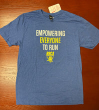 Load image into Gallery viewer, Empowering Everyone to Run - Blue and Yellow Shirt