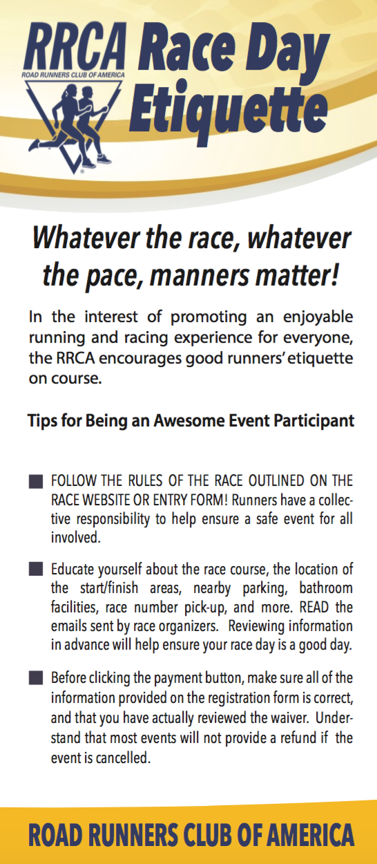RRCA Etiquette Brochure